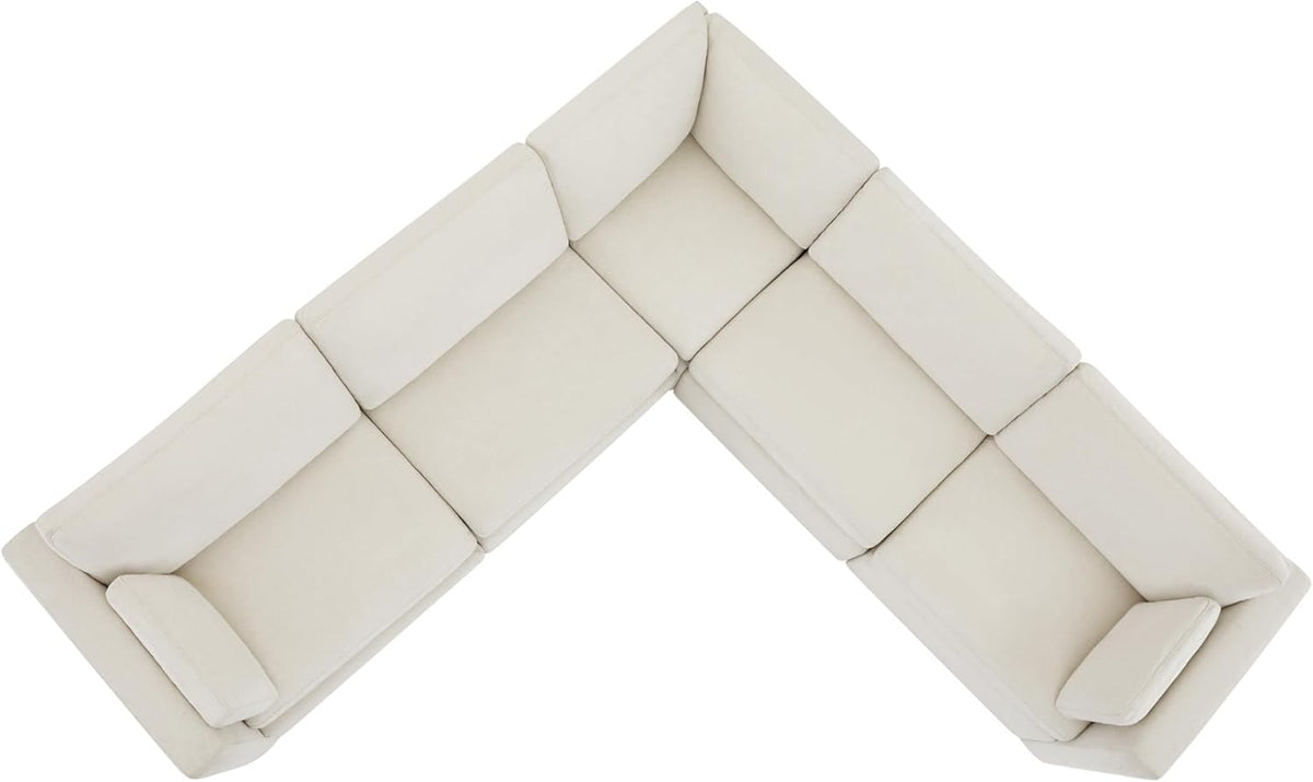 CHITA Oversized Corner Modular Sectional Fabric Sofa Set, FSC Certified Extra Large 5 seat V Shaped