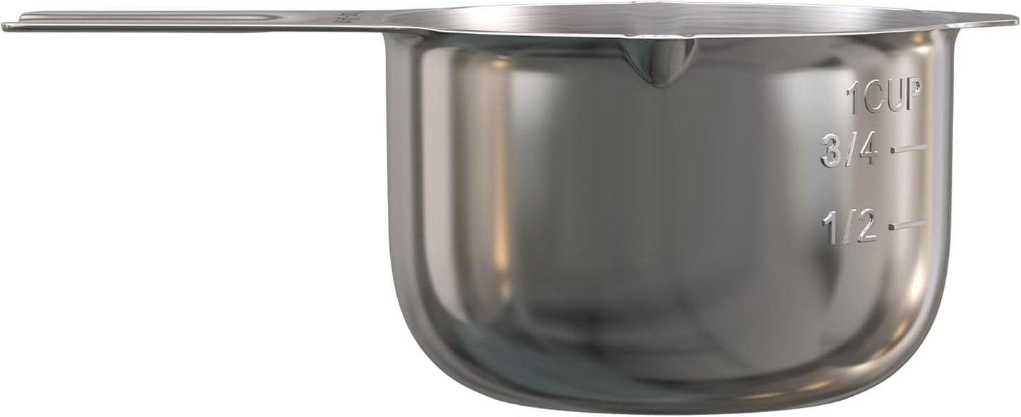 Color Up 1 Cup Measuring Cup (240 ml) – Premium Chrome Stainless Steel, Accurate for Wet & Dry