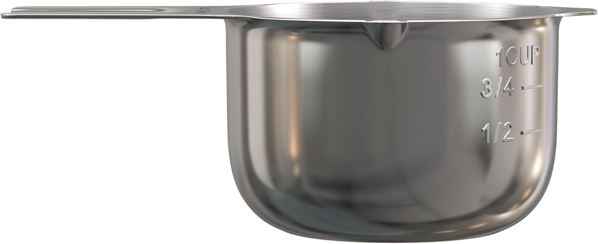 Color Up 1 Cup Measuring Cup (240 ml) – Premium Chrome Stainless Steel, Accurate for Wet & Dry