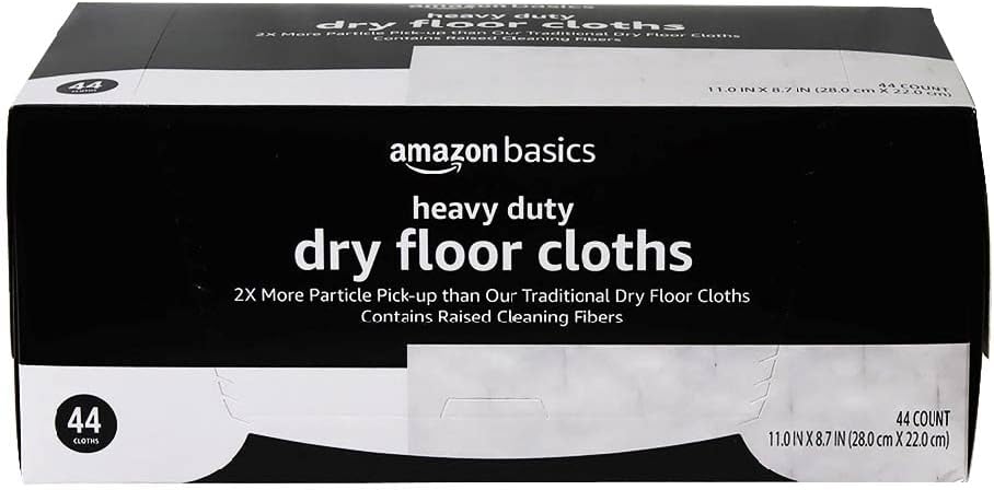 Amazon Basics Heavy Duty Dry Sweeping Cloths to Clean Dust, Dirt, Pet Hair, Fits Swiffer Sweeper