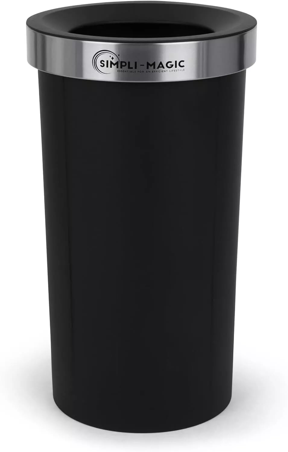 SIMPLI-MAGIC 16 Gallon (60L) Open Top Trash Can – Round Commercial Trash Can – Smudge-Resistant