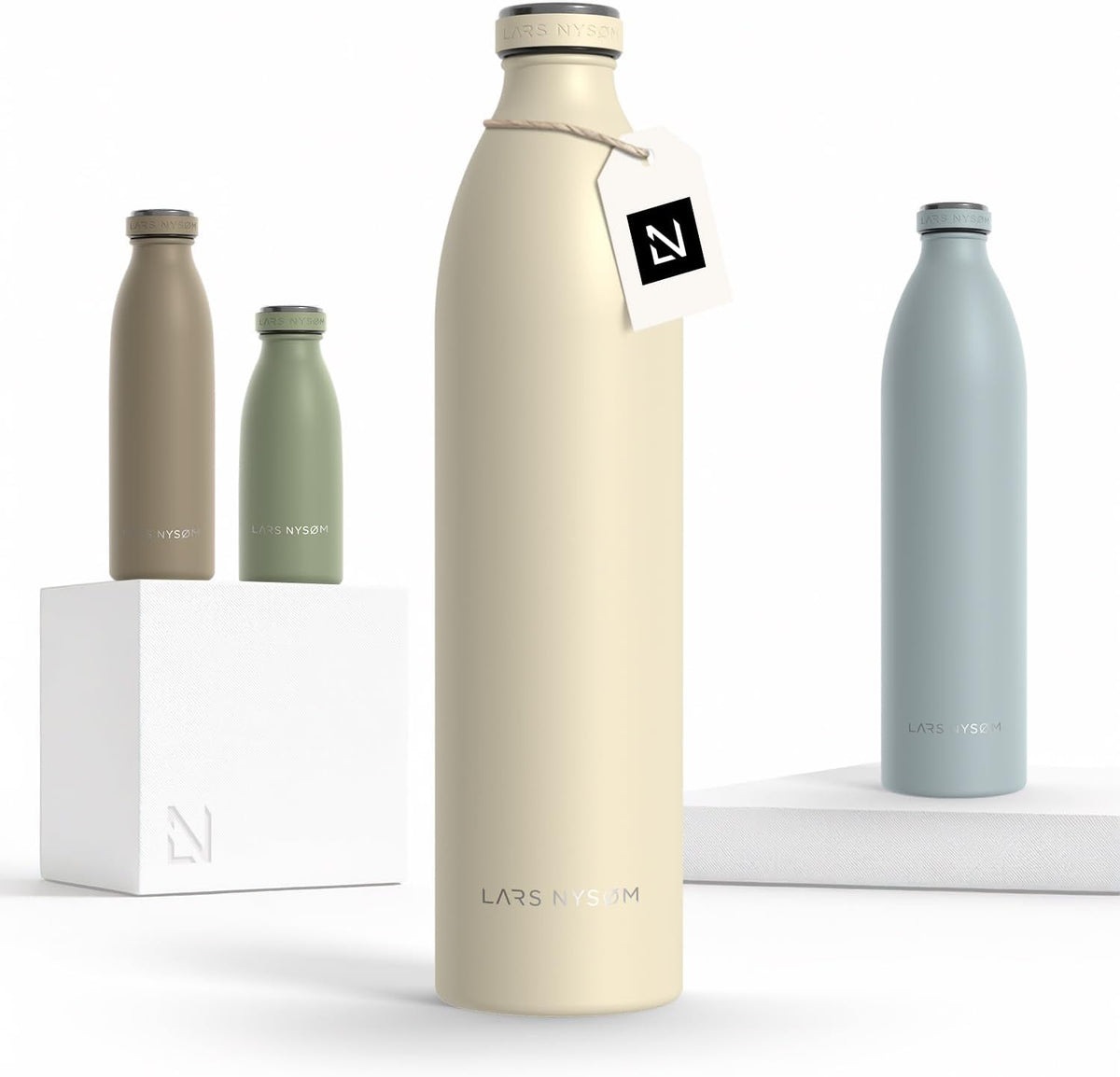 LARS NYSØM Stainless Steel Insulated XL Water Bottle 12oz 17oz 25oz 34oz 51oz | Insulated Thermo