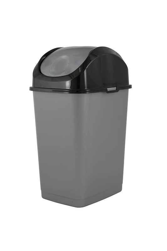 Superio Mini Plastic Trash Can with Swing Top Lid 1.25 Gallon Compact Small Waste Bin Portable
