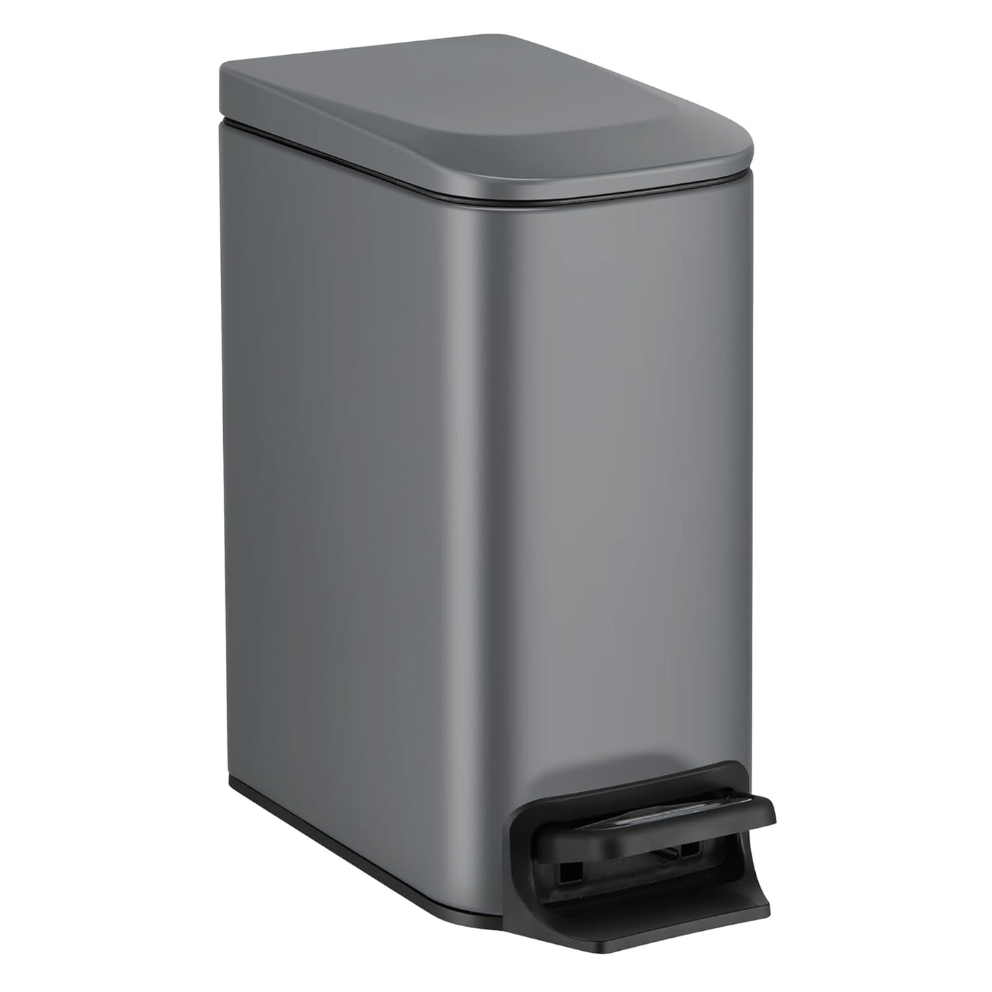 TIPGO Slim Bathroom Trash Can with Lid Soft Close, 6 Liter / 1.6 Gallon Stainless Steel Garbage Can