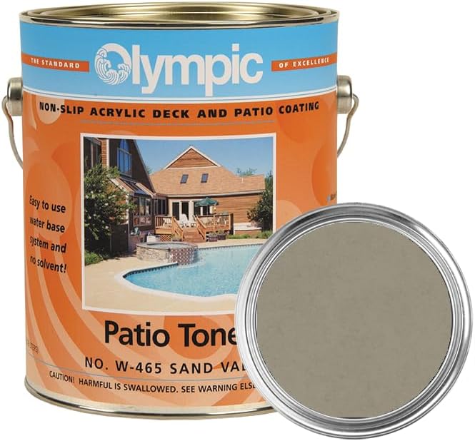 Olympic Patio Tones - Sand Valley - 1 Gallon - Non-slip acrylic deck and patio coating, concrete