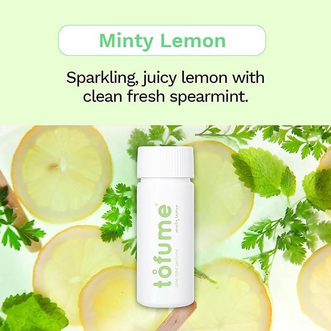 Effervescent Bathroom Air Freshener - Fresh Minty Lemon - Toilet Deodorizer, Bathroom Odor