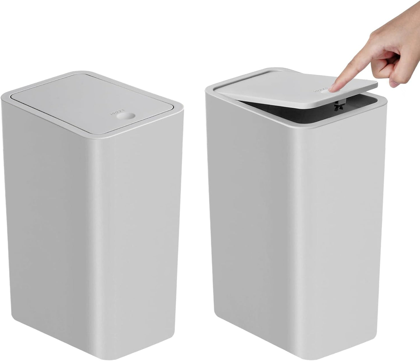 TIPGO Bathroom Trash Can with Lid, 10 Liter/ 2.6 Gallon Slim Garbage Can, Small Trash Bin Waste