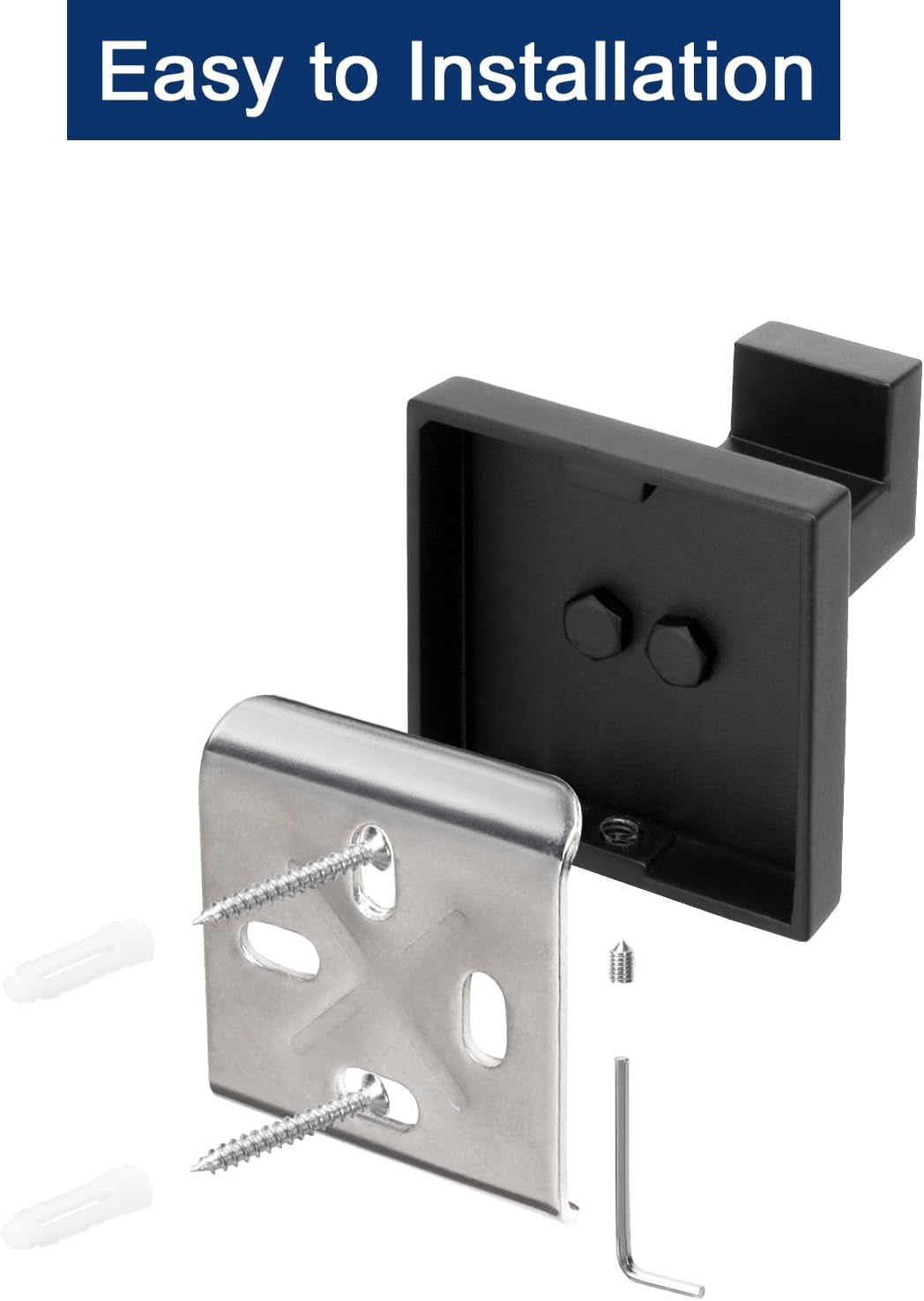 NearMoon Bath Towel Hooks -SUS304 Stainless Steel Square Clothes Robe Hooks Hanger, Heavy Duty Coat