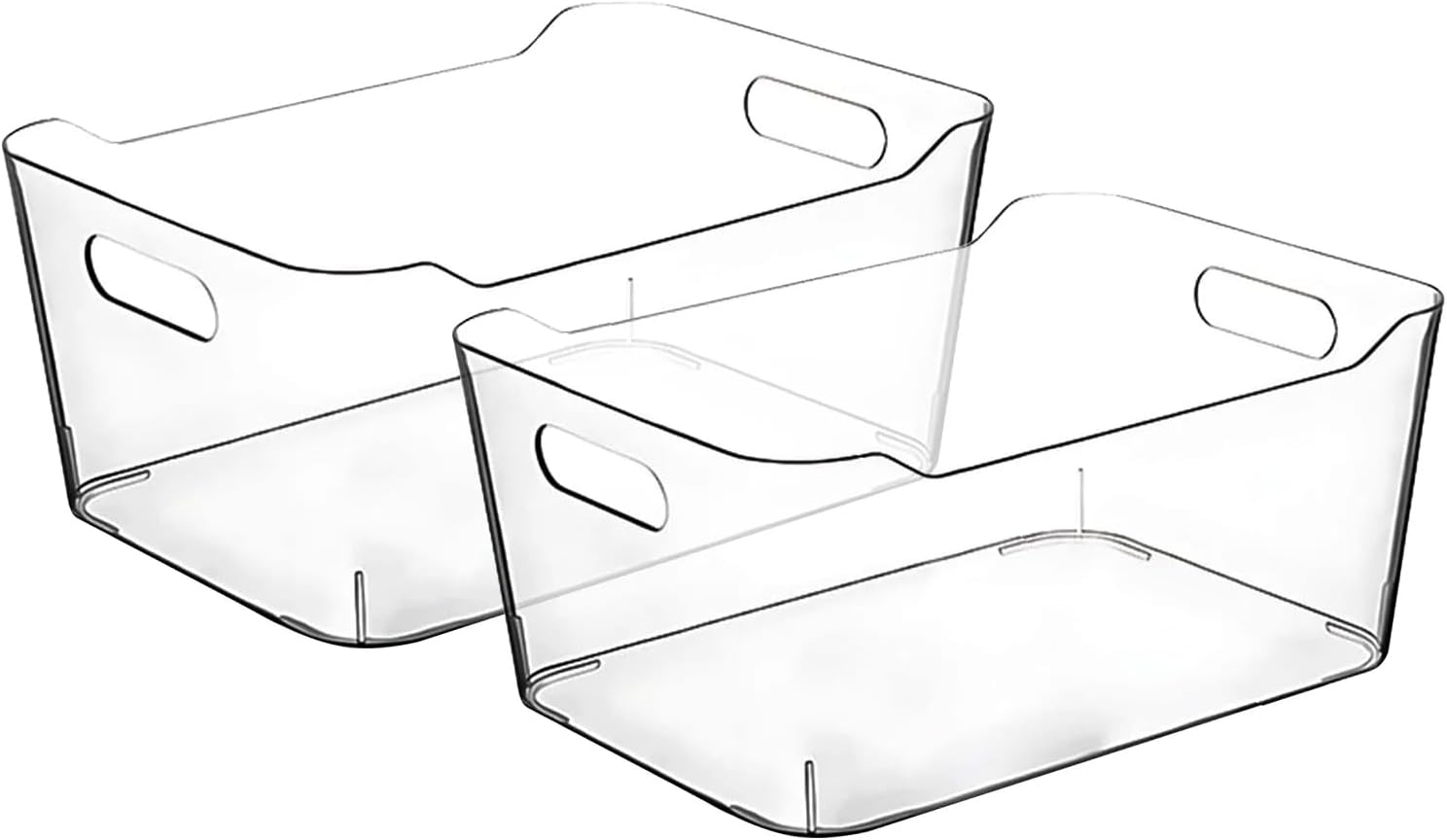 Clear Plastic Storage Bins for Kitchen Organization or Pantry Organizers and Storage, Freezer