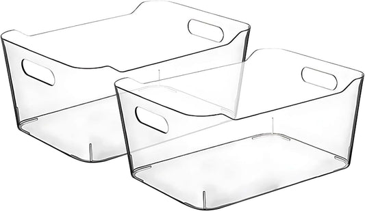 Clear Plastic Storage Bins for Kitchen Organization or Pantry Organizers and Storage, Freezer