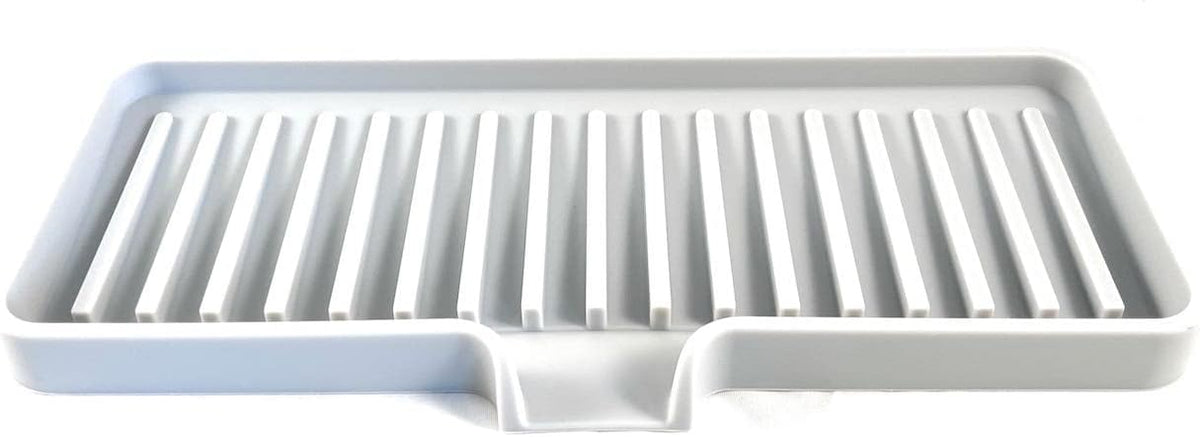 Happitasa Silicone Soap Dish Tray and Sponge Holder with Drain Chute | Bathroom and Kitchen Sink