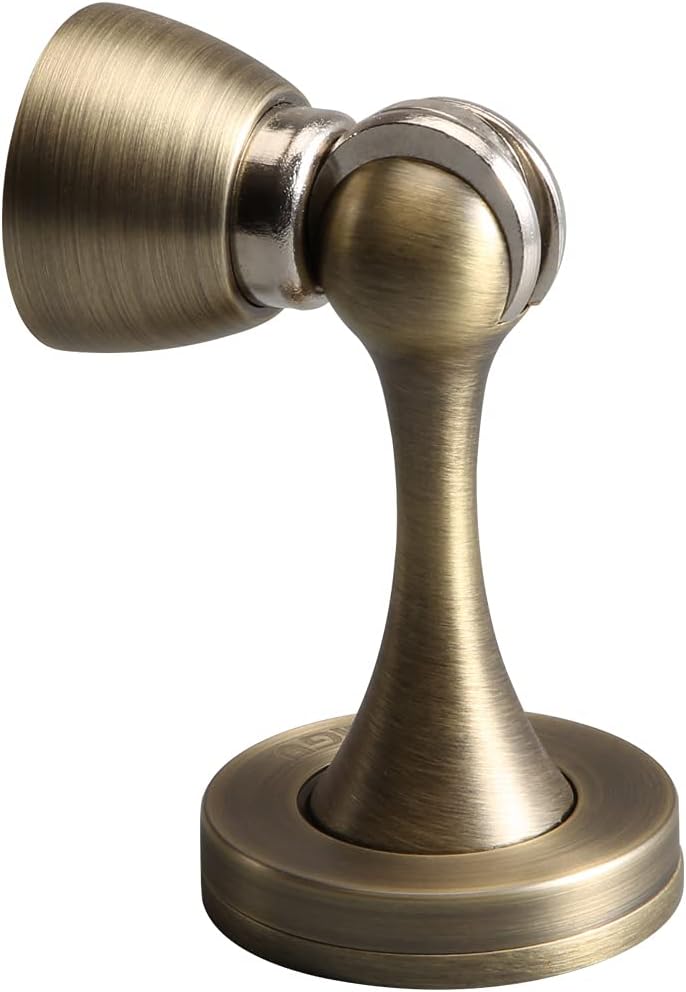 YAGU Door Stopper 1 Pack Magnetic, Zinc Alloy Brushed Bronze Door Stops Catch Holder Wall Floor