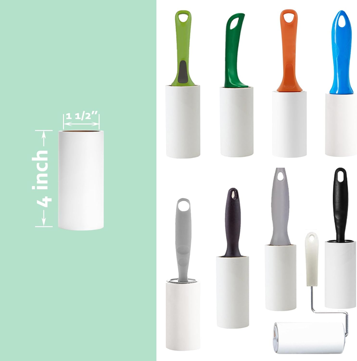 4 inch Lint Roller Refills for Evercare PetLovers Muji IKEA Bastis 4 inch Sticky Rollers for Pet