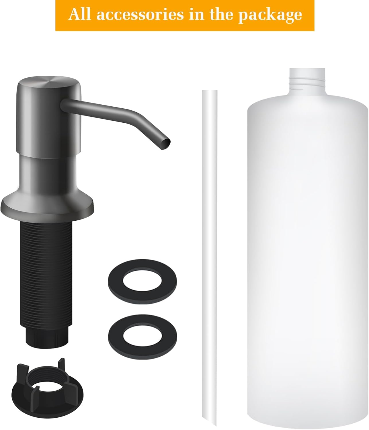 Soap Dispenser for Kitchen Sink, Built in Sink Soap Dispenser Lotion Dispenser with 17 OZ Bottle