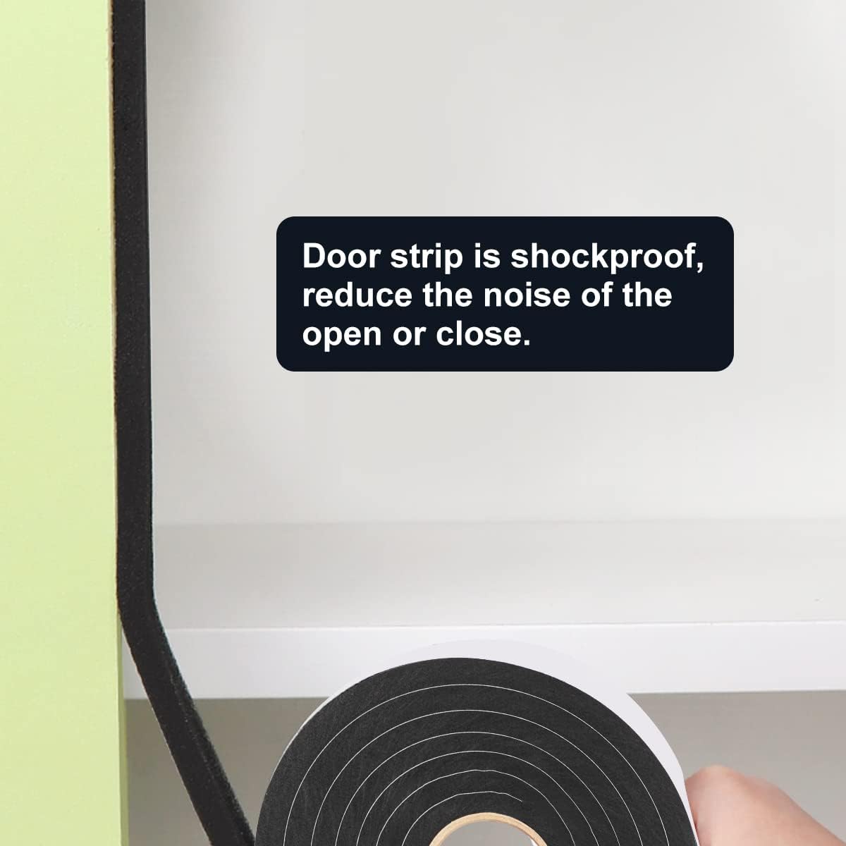 2 Rolls Weather Stripping Door Seal, 3/4'' W x 3/8'' T Foam Tape Close Cell, Single Sided Weather