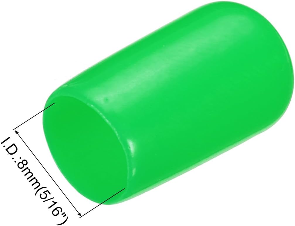uxcell 20pcs Rubber End Caps 8mm(5/16") ID Vinyl PVC Round Tube Bolt Cap Cover Screw Thread