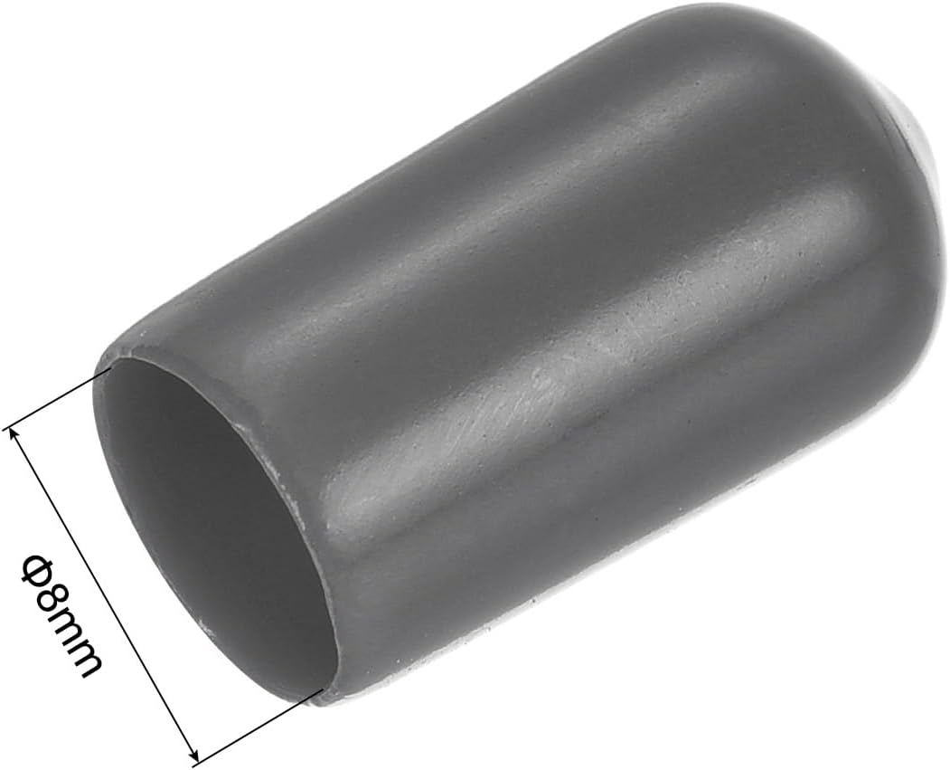 uxcell 20pcs Rubber End Caps 8mm ID Vinyl PVC Round Tube Bolt Cap Cover Screw Thread Protectors
