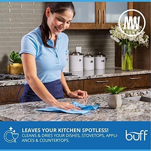 12" x 12" MW Pro Multi-Surface Microfiber Cleaning Cloths | Blue - 12 Pack | Premium Microfiber