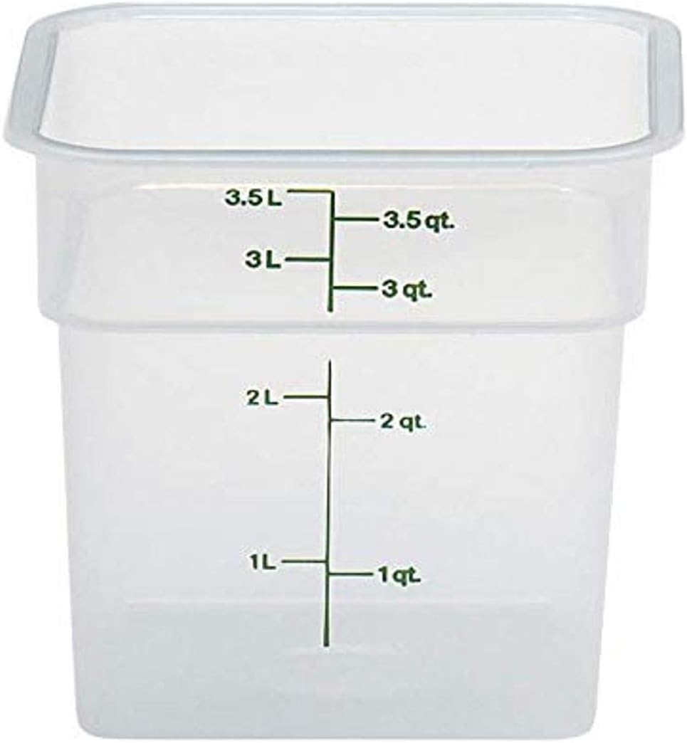 Cambro Food Storage Container (6 Pack) - Classic Series Square - 4 QT (Quart) - Commercial Grade