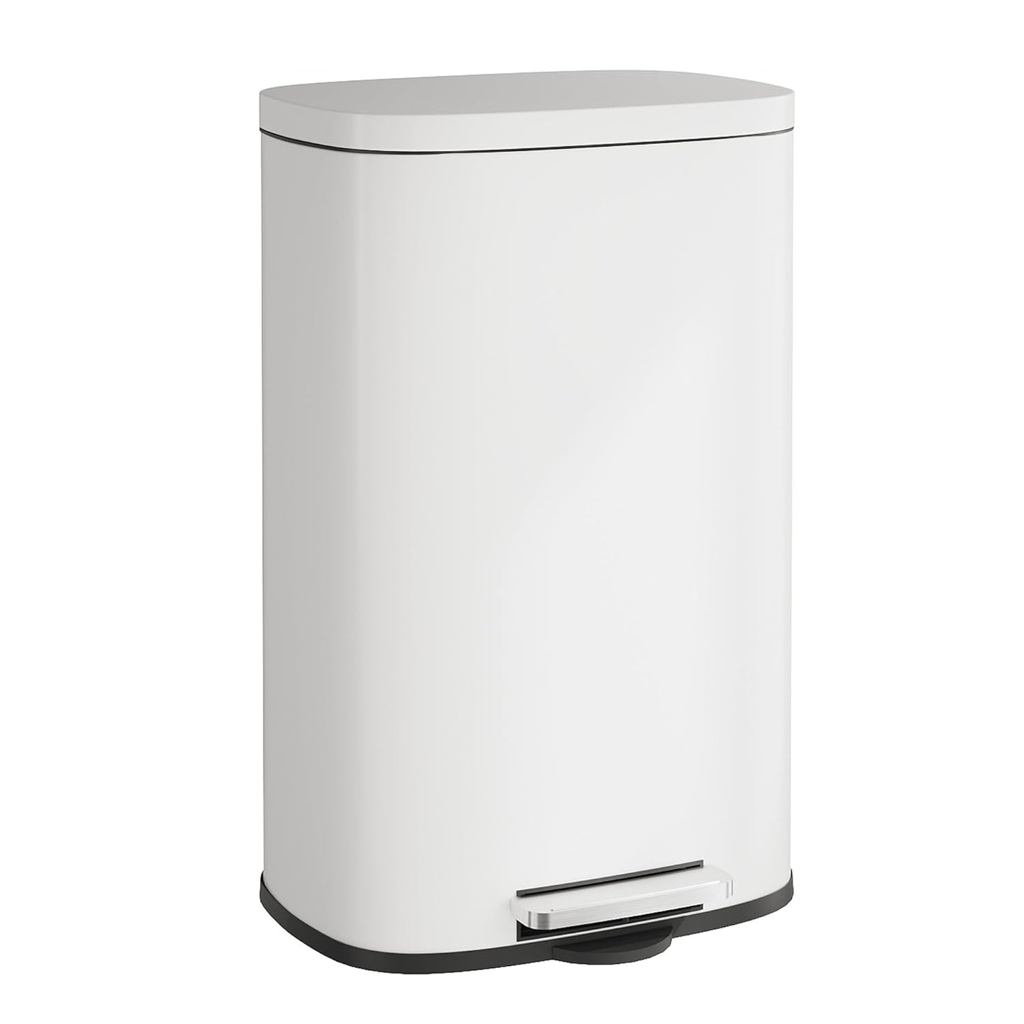 WLIVE 13 Gallon Stainless Steel Trash Can with Inner Bucket, Kitchen Garbage Can with Lid, 50L Soft