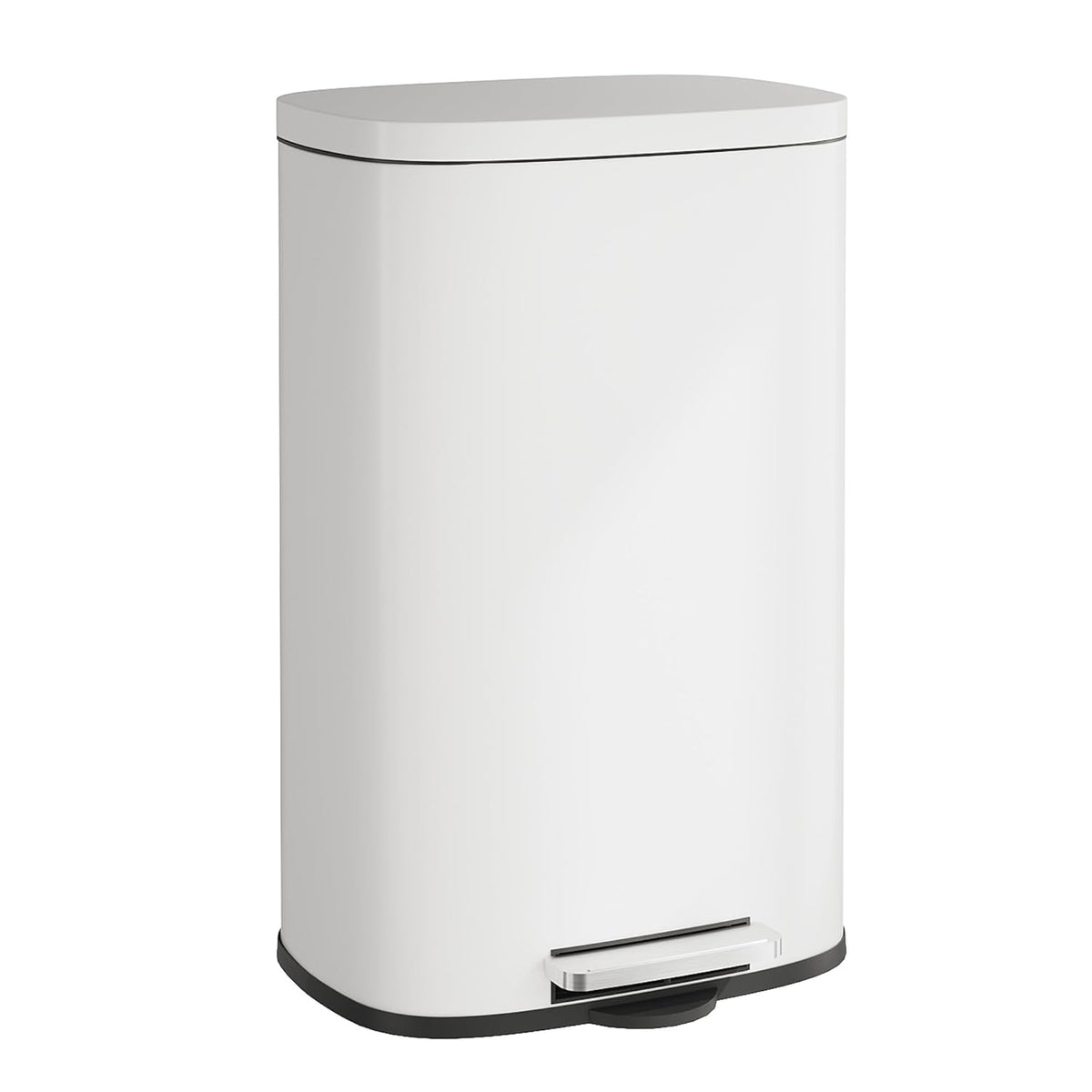 WLIVE 13 Gallon Stainless Steel Trash Can with Inner Bucket, Kitchen Garbage Can with Lid, 50L Soft