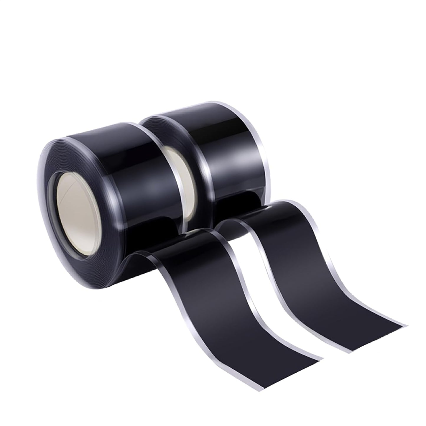Self Fusing Silicone Tape 2 Rolls 1 in x 10' Black Waterproof Rescue Tape Rubber Leak Silicone