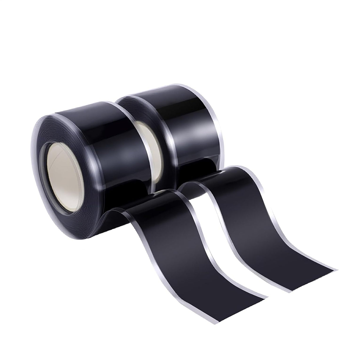 Self Fusing Silicone Tape 2 Rolls 1 in x 10' Black Waterproof Rescue Tape Rubber Leak Silicone