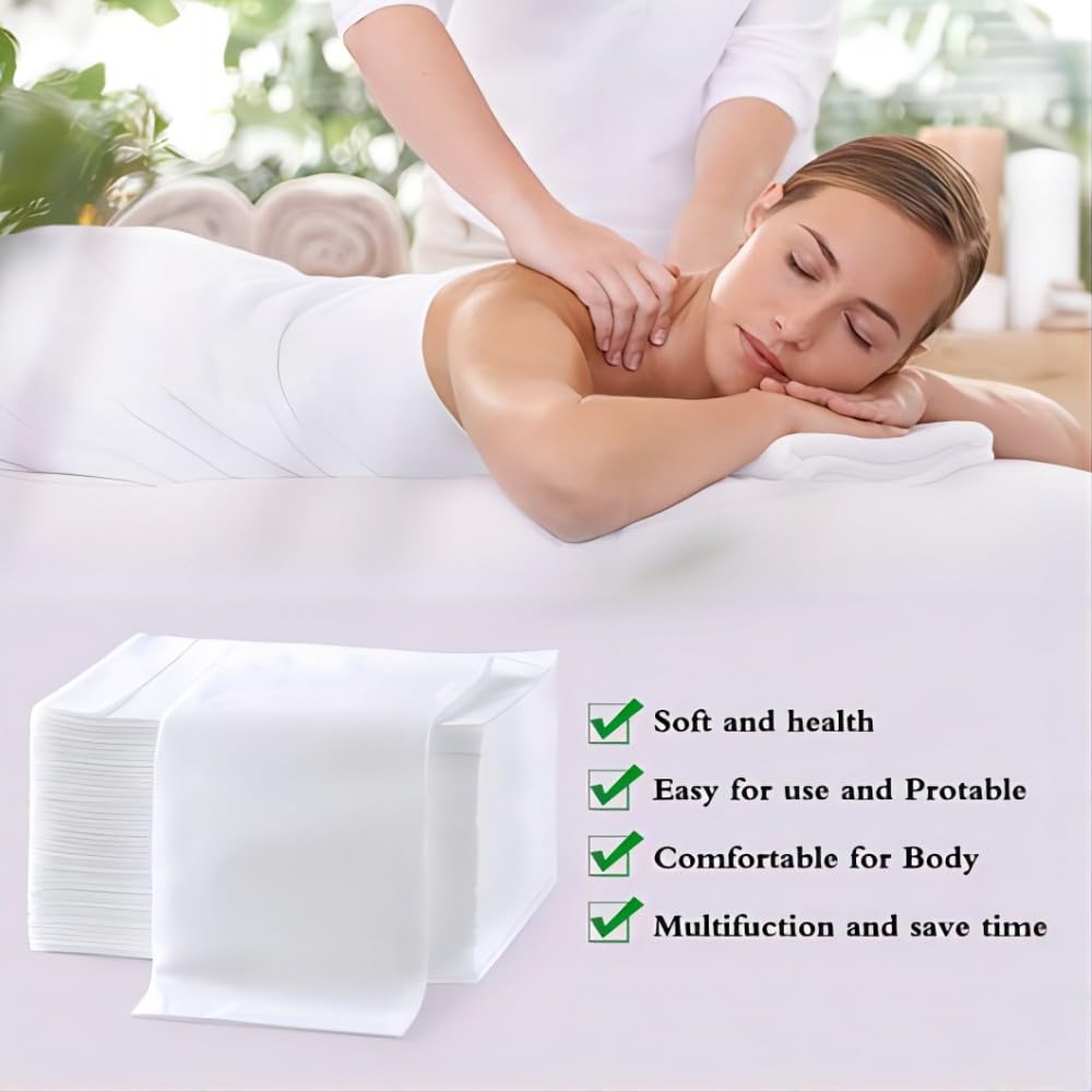 100Pcs Disposable Massage Table Sheets 31.5" x 71" Non-Woven Fabric Bed Covers for Ultimate Hygiene