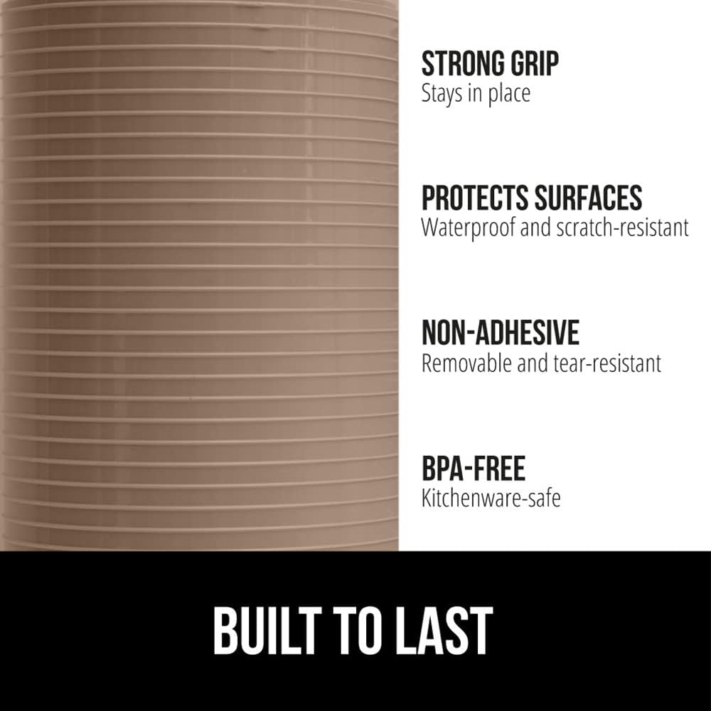GORILLA GRIP DuraGuard Shelf Liner, Non-Adhesive Cabinet Liners for Kitchen Drawers, Shelves