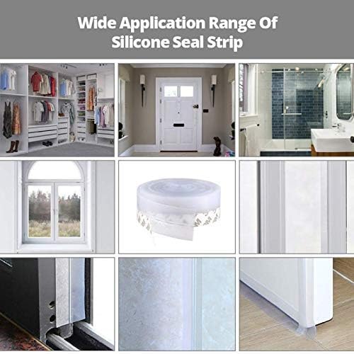 Weather Stripping Door Seal Strip,Door Strip Bottom for Doors Silicone Sealing Sticker Adhesive for