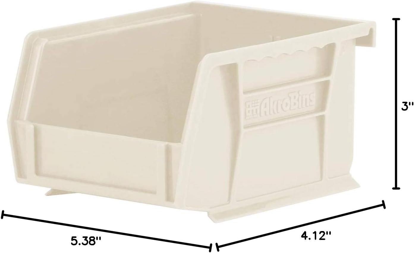 Akro-Mils 30210 AkroBins Plastic Storage Bins, Space-Saving Stackable Bins for Garage, Pantry