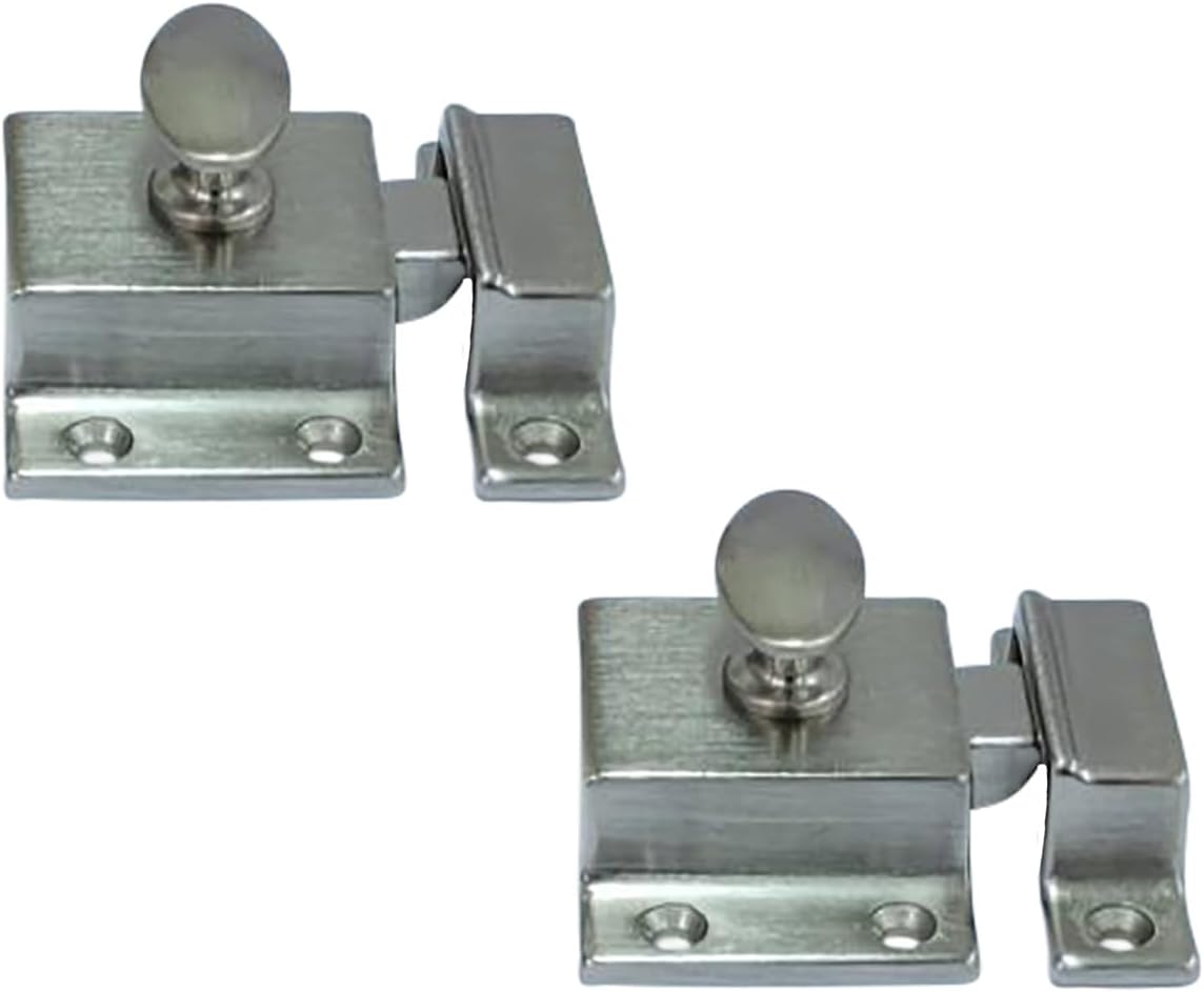 QCAA Traditional Large Oval Turn Cabinet Latch, Solid Brass, 2", for Cupboard & Other Furniture