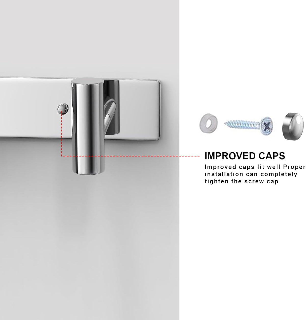 VAEHOLD Hat and Coat Wall Mount Rack - Hooks for Robes, Bags, Keys, and Towels - Bathroom Towel