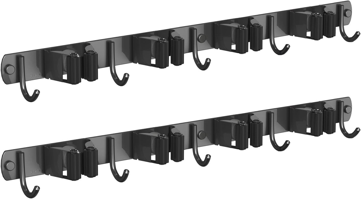2 Pack Mop and Broom Holder Wall Mount, Non-slip Broom Hanger Wall Mount, Heavy Duty Mop Broom