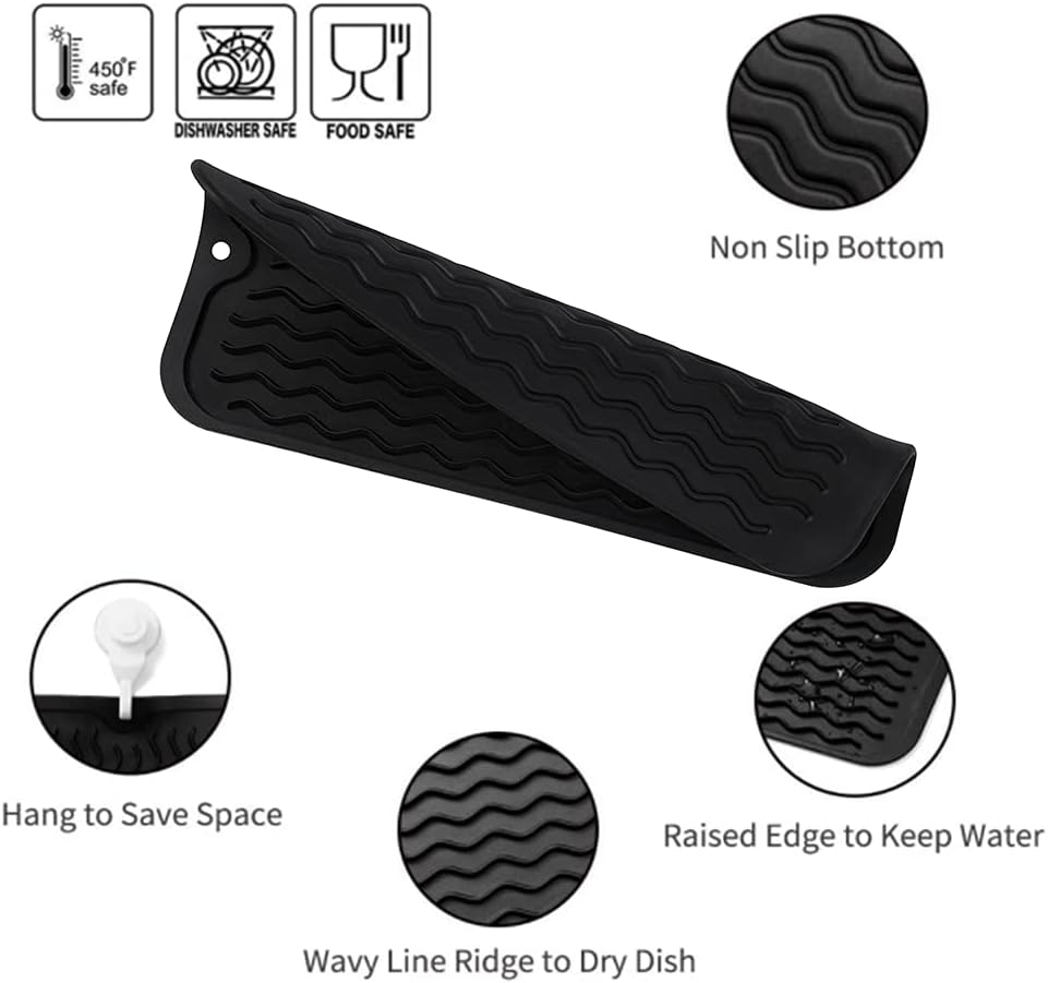 Silicone Dish Drying Mat for Multiple Usage,Easy clean,Eco-friendly,Heat-resistant Silicone Mat for