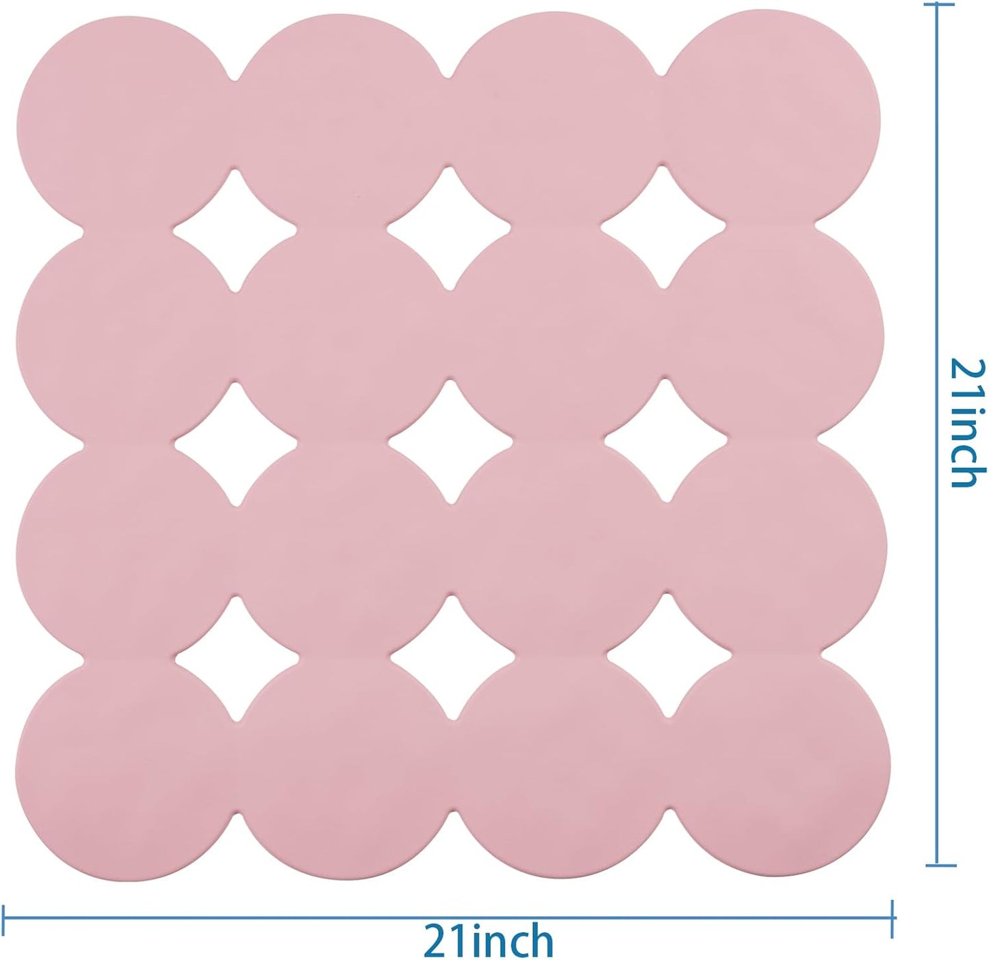 Square Shower Mat Nonslip - Rubber Bathtub Mat with Suction Cups for Inside Shower Bathroom Floor