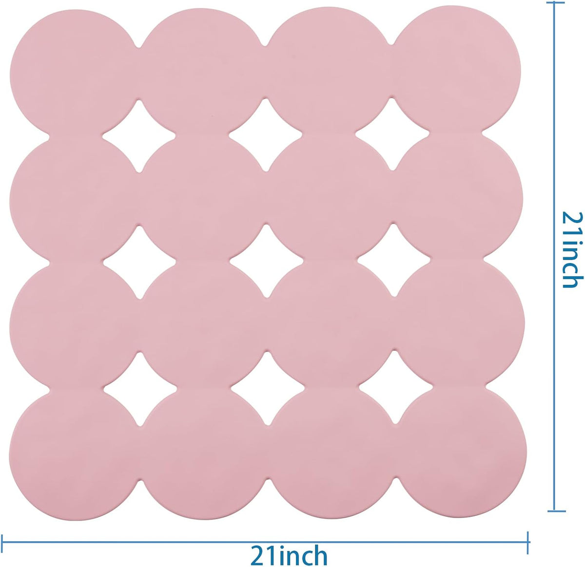 Square Shower Mat Nonslip - Rubber Bathtub Mat with Suction Cups for Inside Shower Bathroom Floor