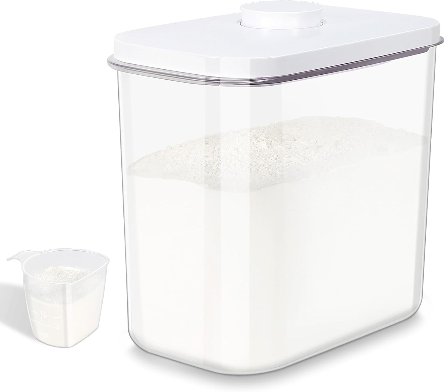 Airtight Rice Container 25 Lbs with Handle and Cup – 12.68Qt Large Flour Sugar Storage Container