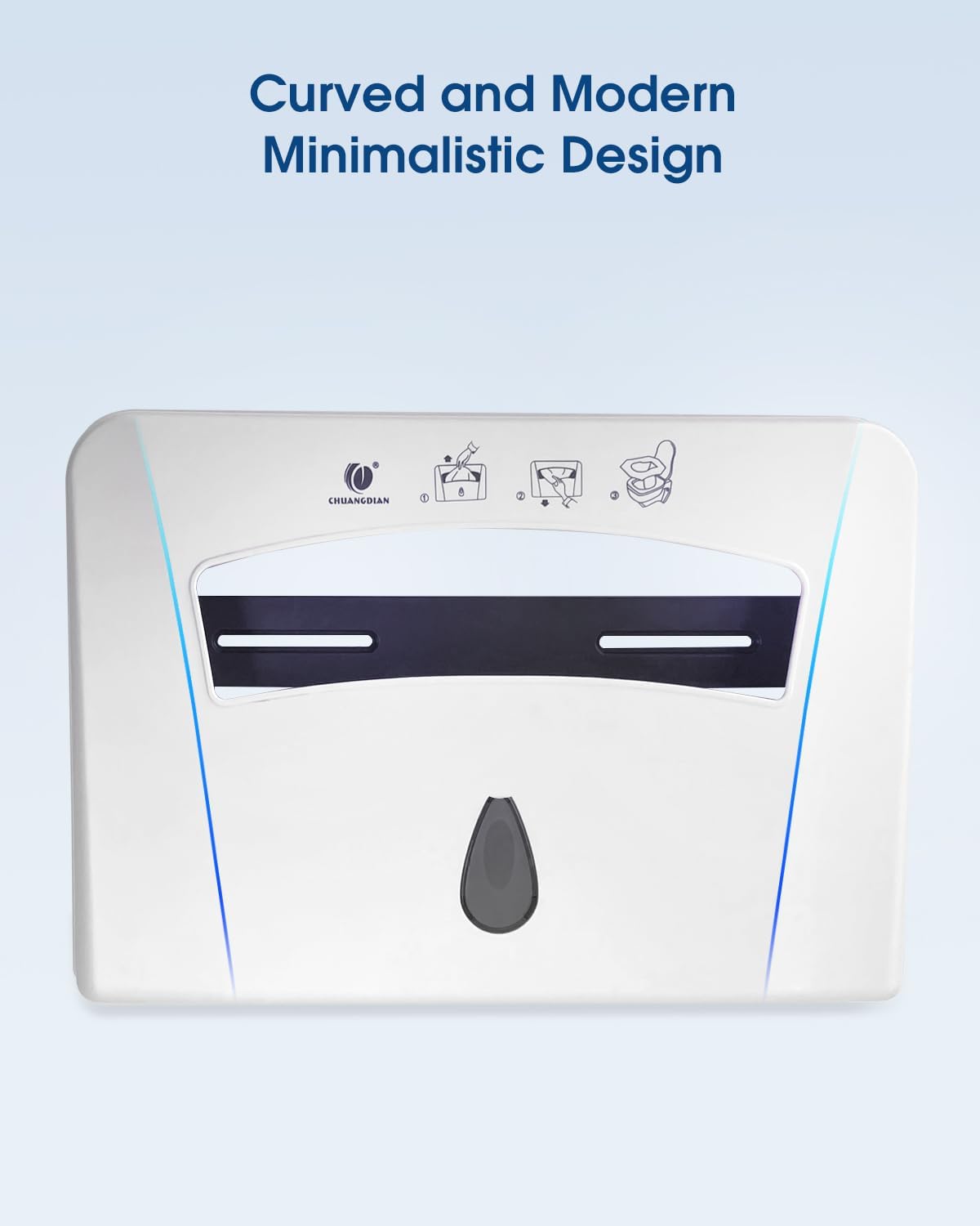 Toilet Seat Cover Dispenser (2-Pcs) Wall Mounted Compatible with Half-fold Disposable Toilet Seat