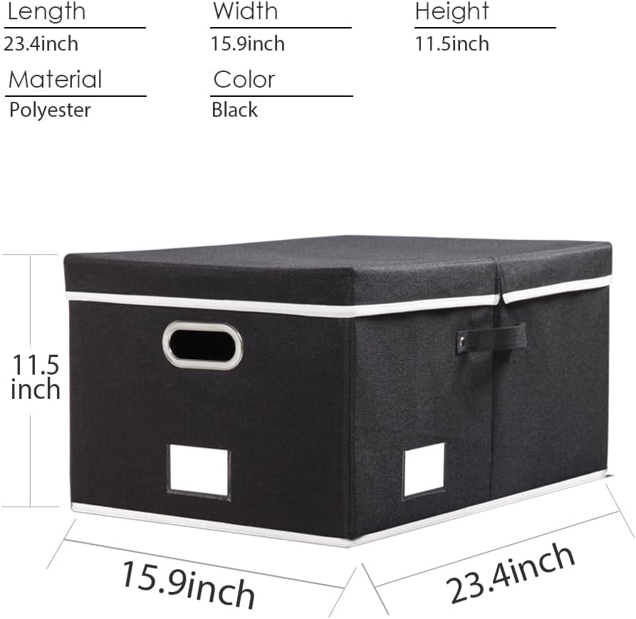 PRANDOM Storage Boxes with Lids [3-Pack] Fabric Collapsible Storage Bins Organizer Containers