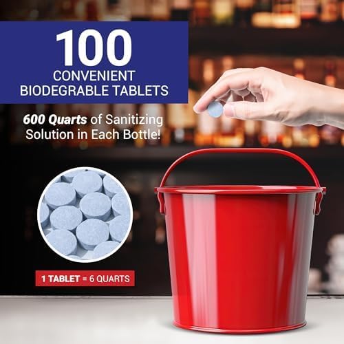 Nu-Foam Sanitizing Tablets for Bar Glassware – Superior Rinse Aid - Hand Washing Bar, Tavern