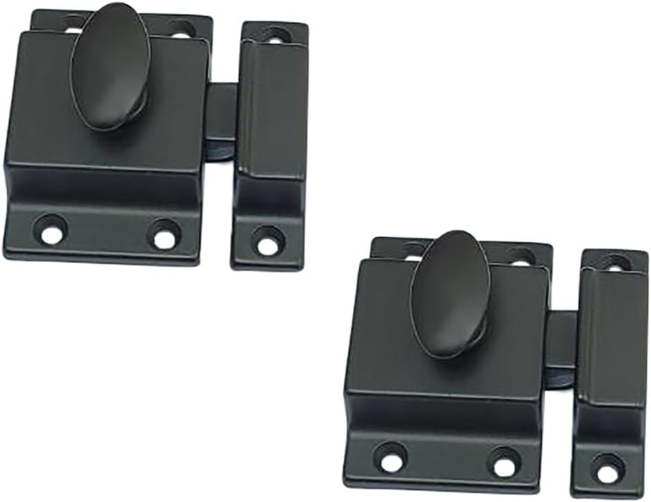 QCAA Traditional Large Oval Turn Cabinet Latch, Solid Brass, 2", for Cupboard & Other Furniture