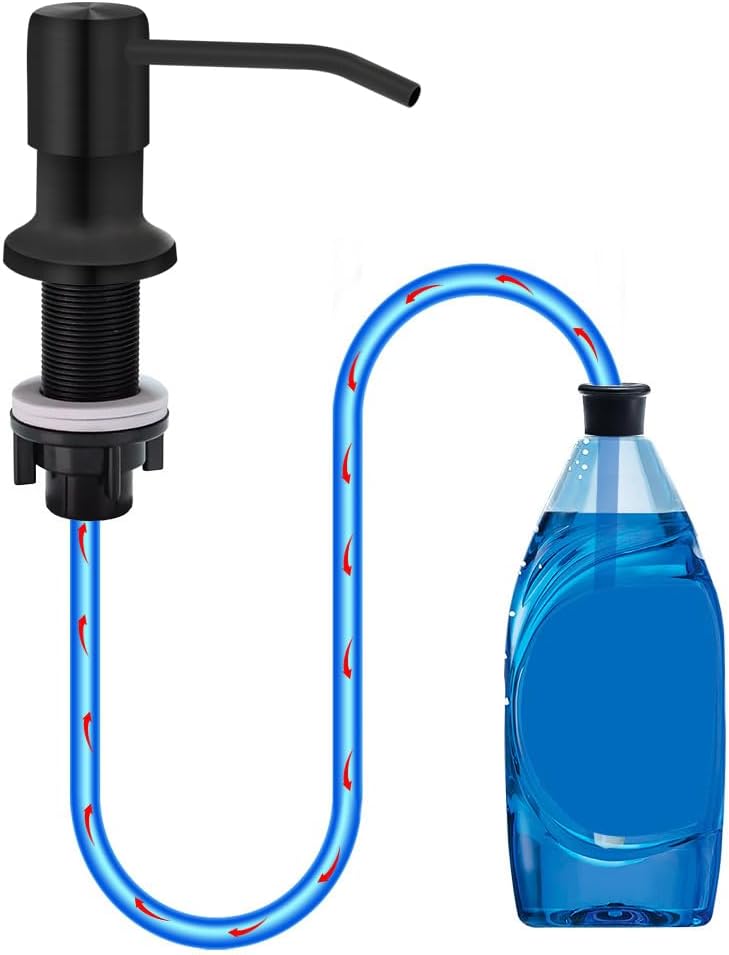 Soap Dispenser for Kitchen Sink, Countertop Soap Dispenser Pump, 47" Silicone Extension Tube