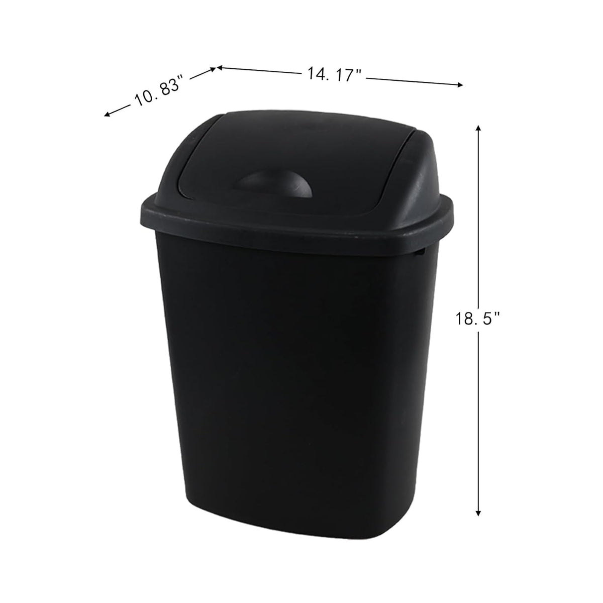 6 Gallon / 25 L Trash Can, 4-Pack, Plastic Swing Lid Garbage Waste Bins Container for Kitchen