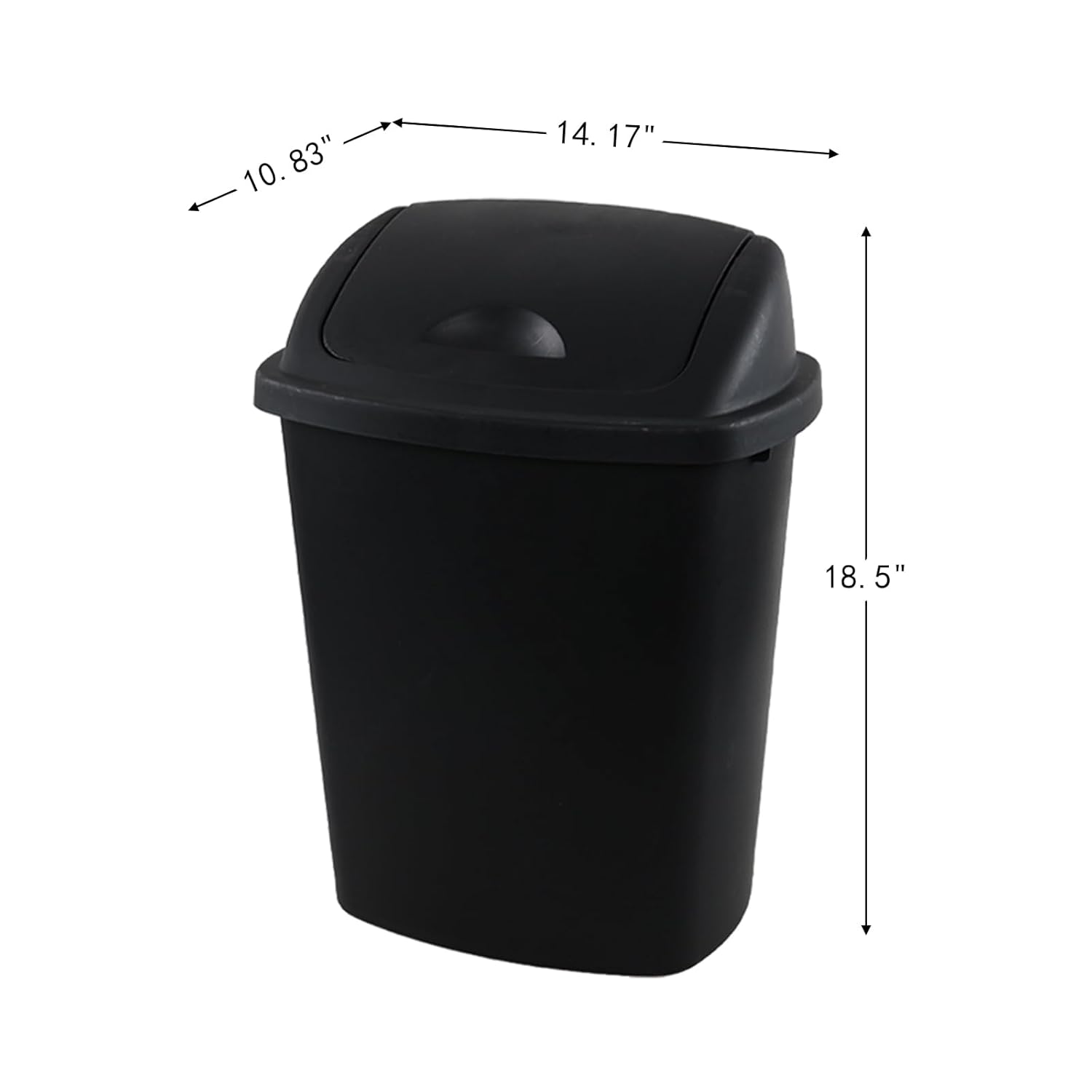 6 Gallon / 25 L Trash Can, 4-Pack, Plastic Swing Lid Garbage Waste Bins Container for Kitchen