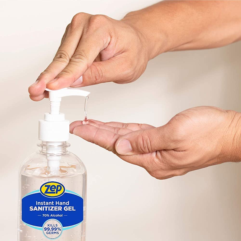 Zep Instant Hand Sanitizer Gel 70% Alcohol 500Ml Case of 12 - Exceeds CDC Recommendations - Kills