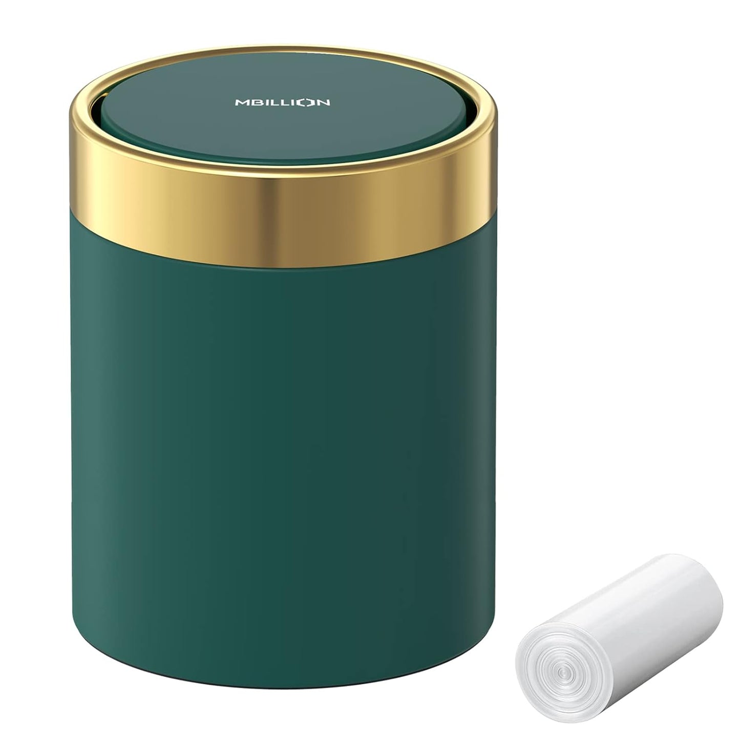 Mini Trash Can with Lid, Desktop Small Trash Can Recycling Bin Cute Metal Garbage Can for Tabletop