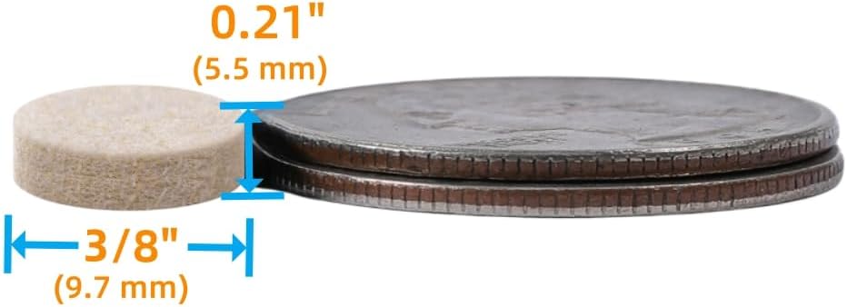 Furnigear Felt Pads Small 3/8" Felt Pads for Cabinet Doors Bumpers, Cabinet Cushion Dots Felt