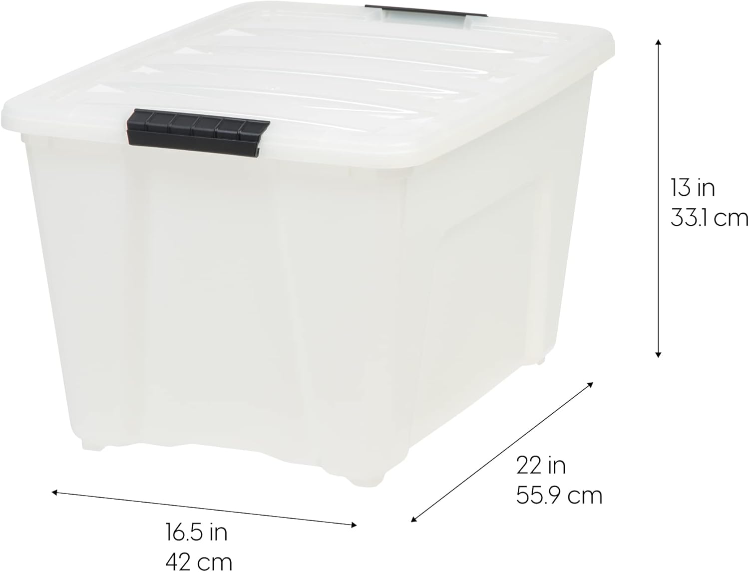IRIS USA 54 Qt Stackable Plastic Storage Bins with Lids, 4 Pack - BPA-Free, Made in USA - Discreet