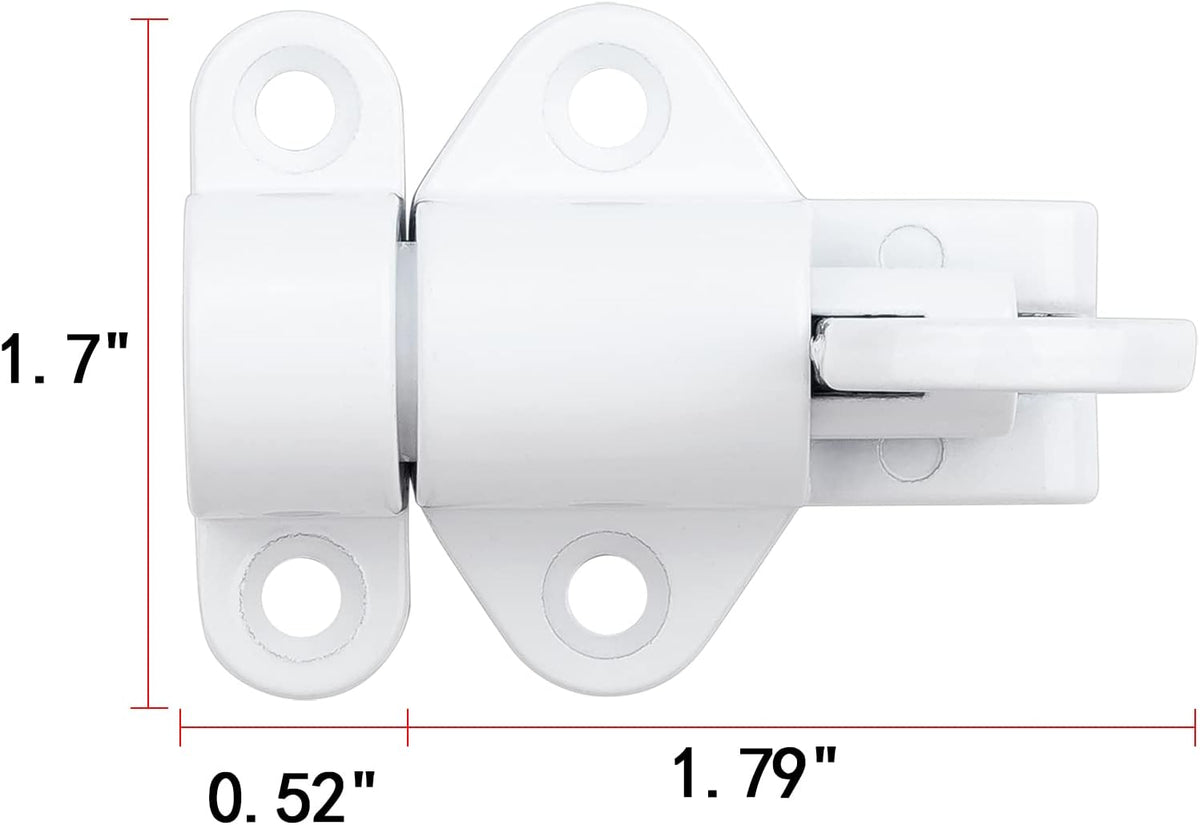 4 Packs Self-Closing Latches，White Spring Door Lock，Resilient Bolt Latch Aluminum Alloy Safety